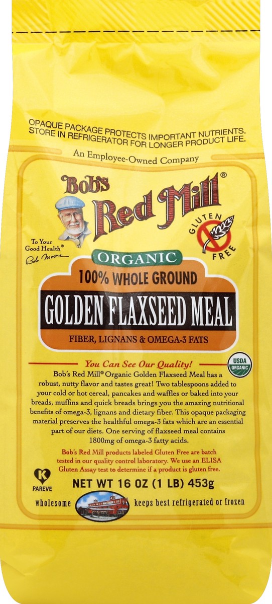 slide 4 of 5, Bob's Red Mill Organic Golden Flaxseed Meal, 16 oz