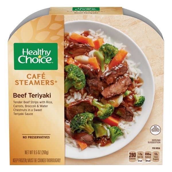 slide 1 of 1, Healthy Choice Cafe Steamers Asian Beef Teriyaki, 9.5 oz