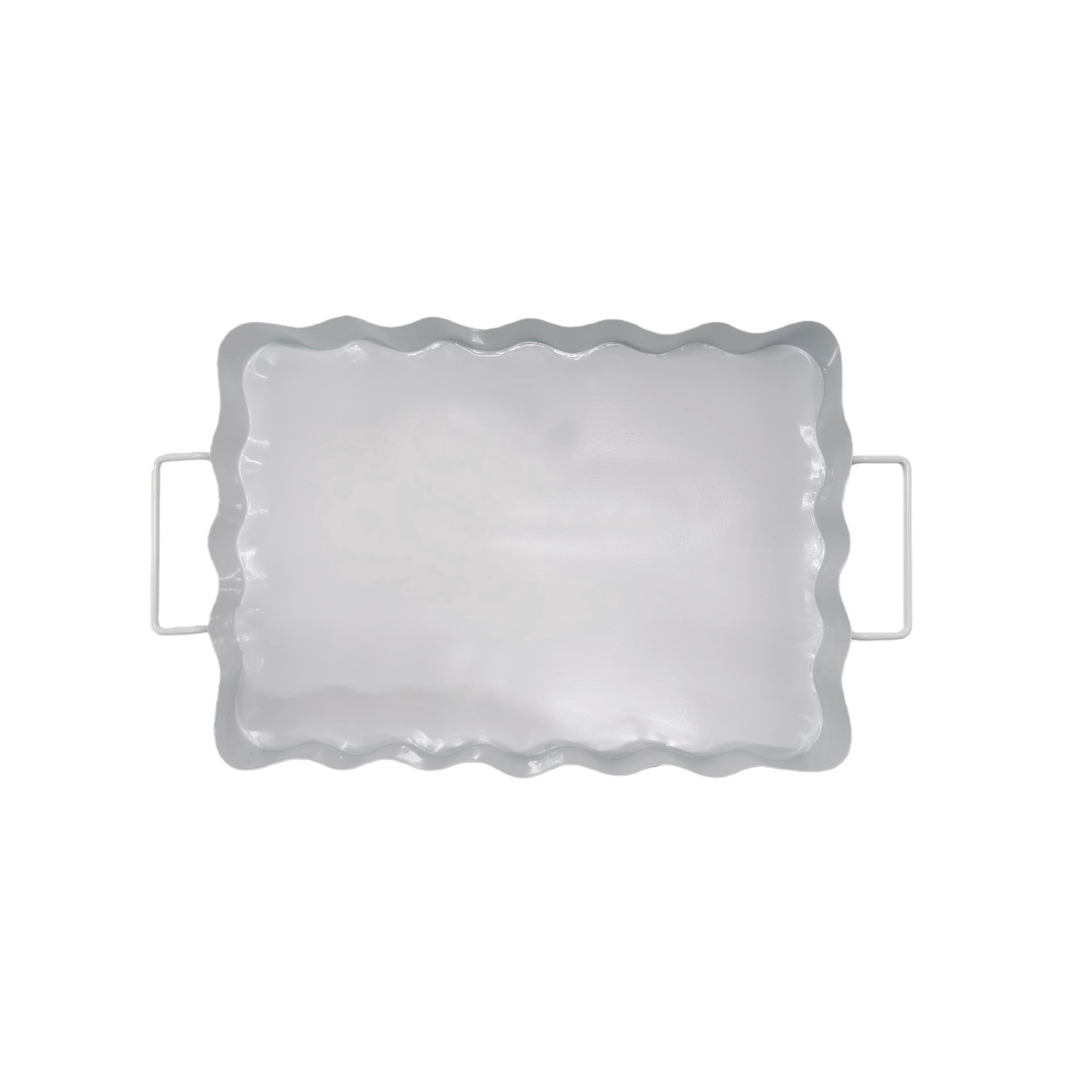 slide 2 of 4, 14" White Wavy-Edge Decorative Metal Tray By Ashland, 14 in