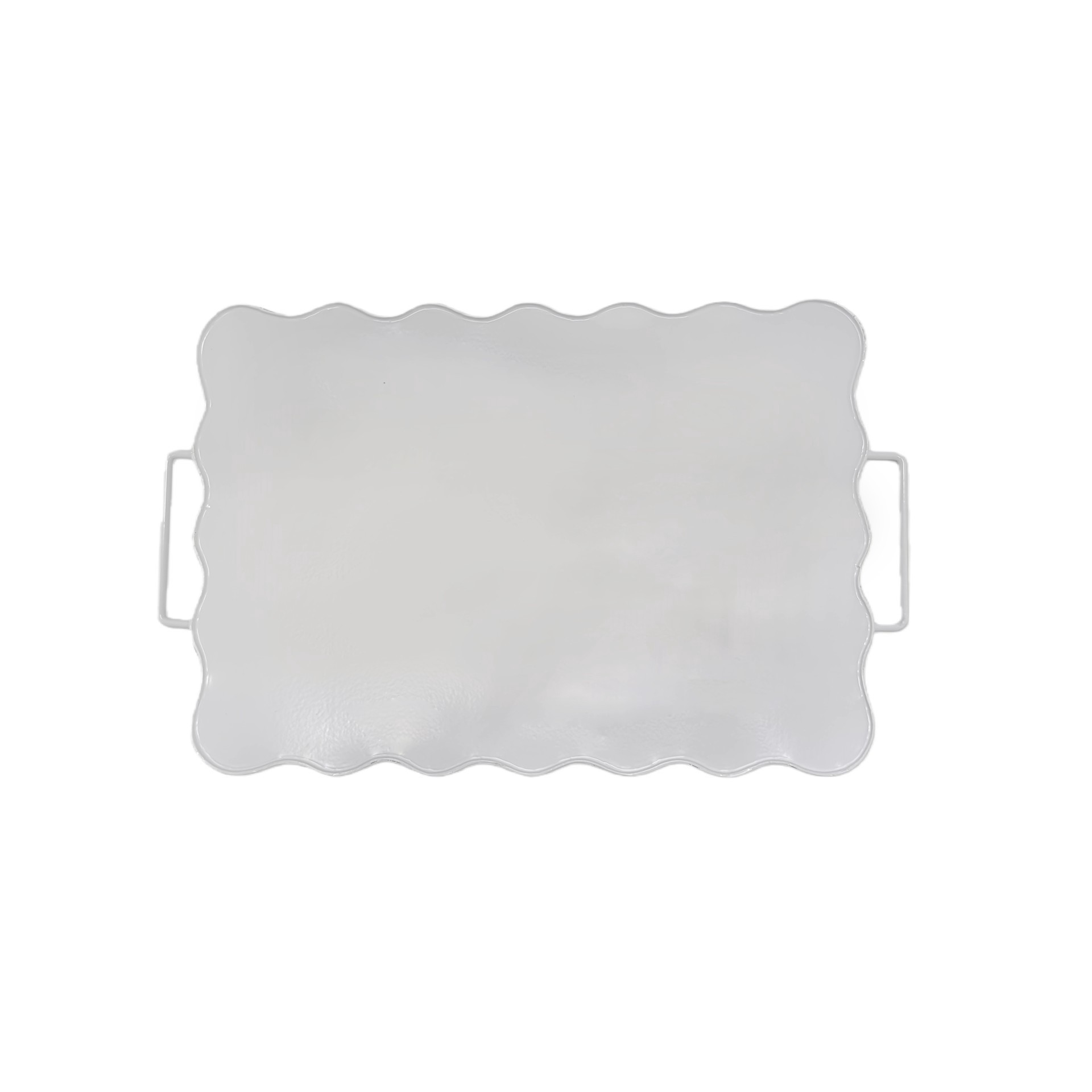 slide 3 of 4, 14" White Wavy-Edge Decorative Metal Tray By Ashland, 14 in