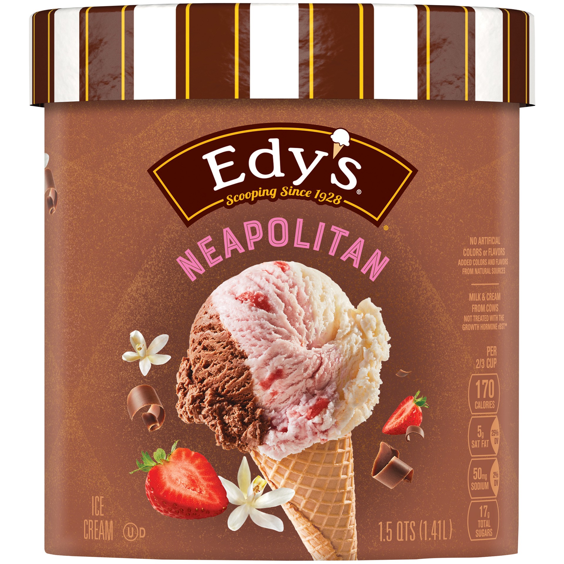 slide 1 of 5, Edy's Edys Grand Neapolitan Ice Cream, 