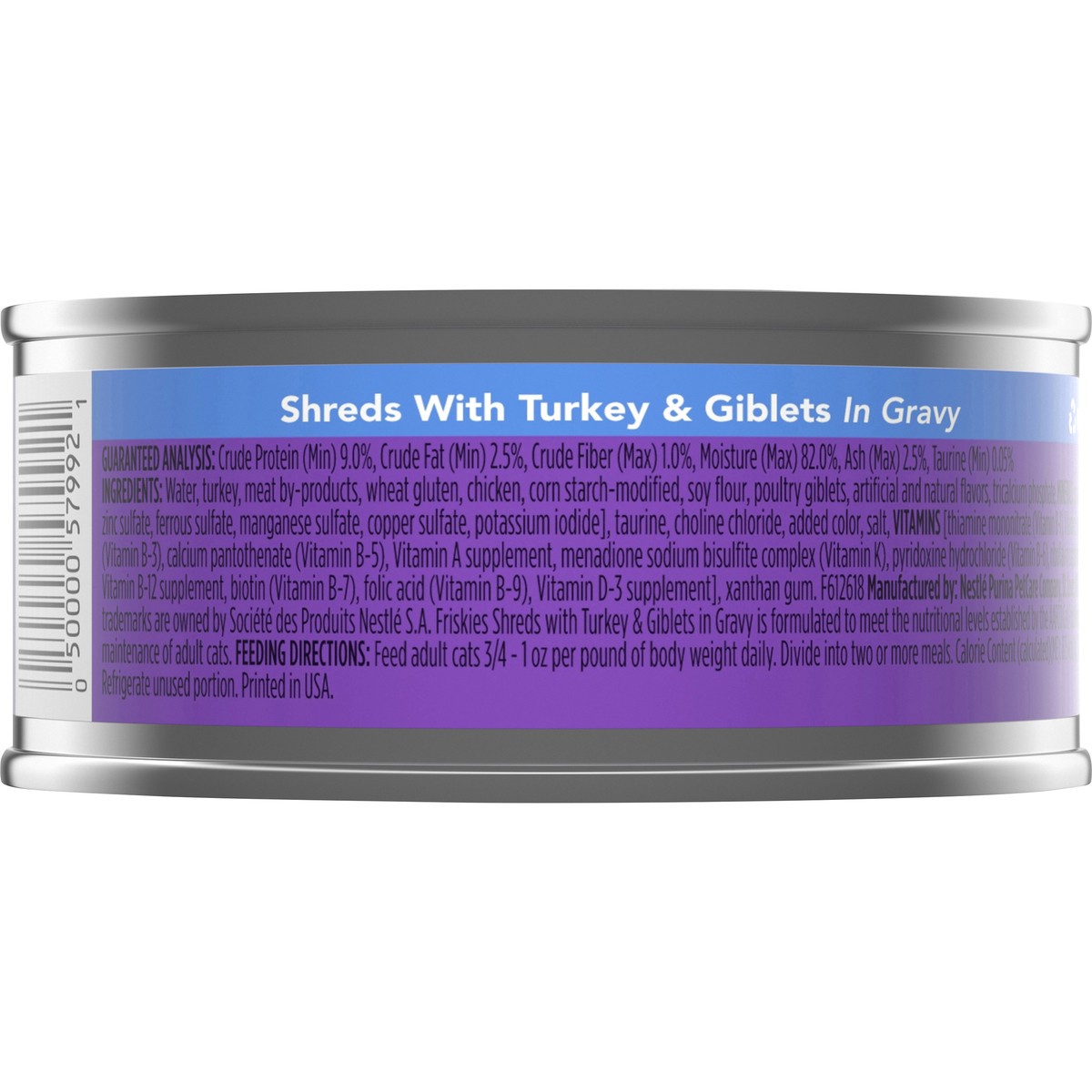 slide 3 of 7, Friskies Purina Friskies Gravy Wet Cat Food, Shreds With Turkey & Giblets in Gravy - 5.5 oz. Can, 5.5 oz