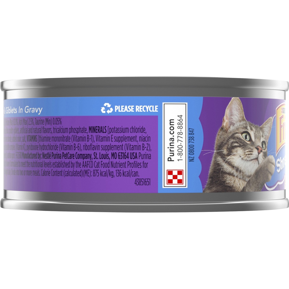 slide 2 of 7, Friskies Purina Friskies Gravy Wet Cat Food, Shreds With Turkey & Giblets in Gravy - 5.5 oz. Can, 5.5 oz