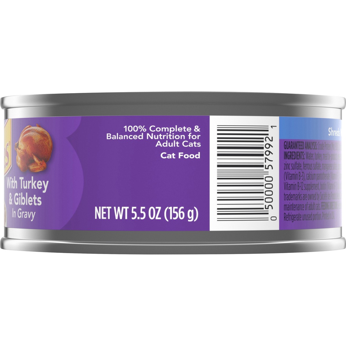 slide 5 of 7, Friskies Purina Friskies Gravy Wet Cat Food, Shreds With Turkey & Giblets in Gravy - 5.5 oz. Can, 5.5 oz