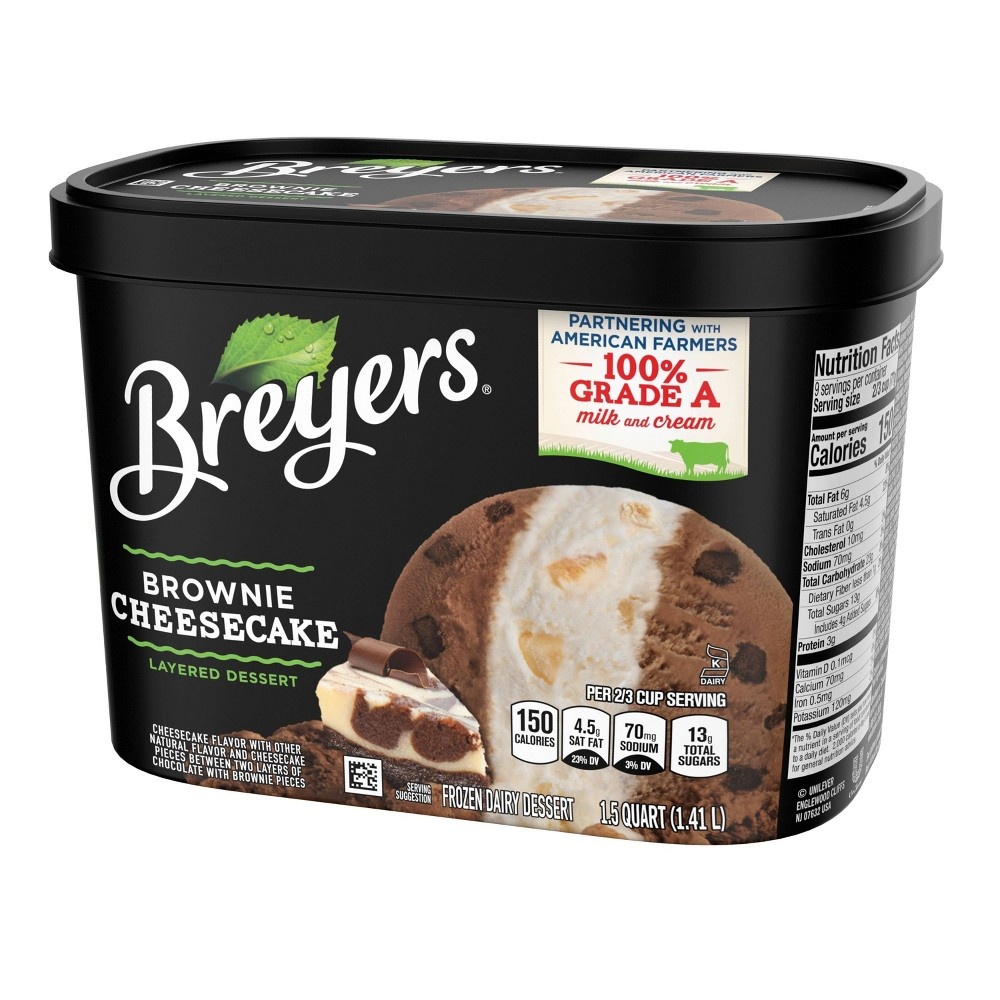 slide 6 of 7, Breyers Brownie Cheesecake Layered Dessert, 1.5 qt