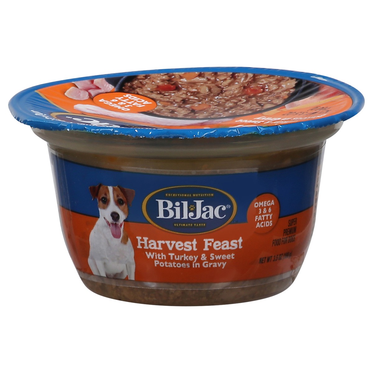 slide 1 of 9, Bil-Jac Pate Platters Super Premium Harvest Feast with Turkey & Sweet Potatoes in Gravy Food for Dogs 3.5 oz, 3.5 oz