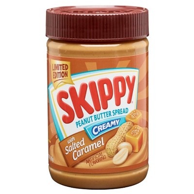 slide 1 of 1, Skippy Creamy Salted Caramel Peanut Butter, 15 oz