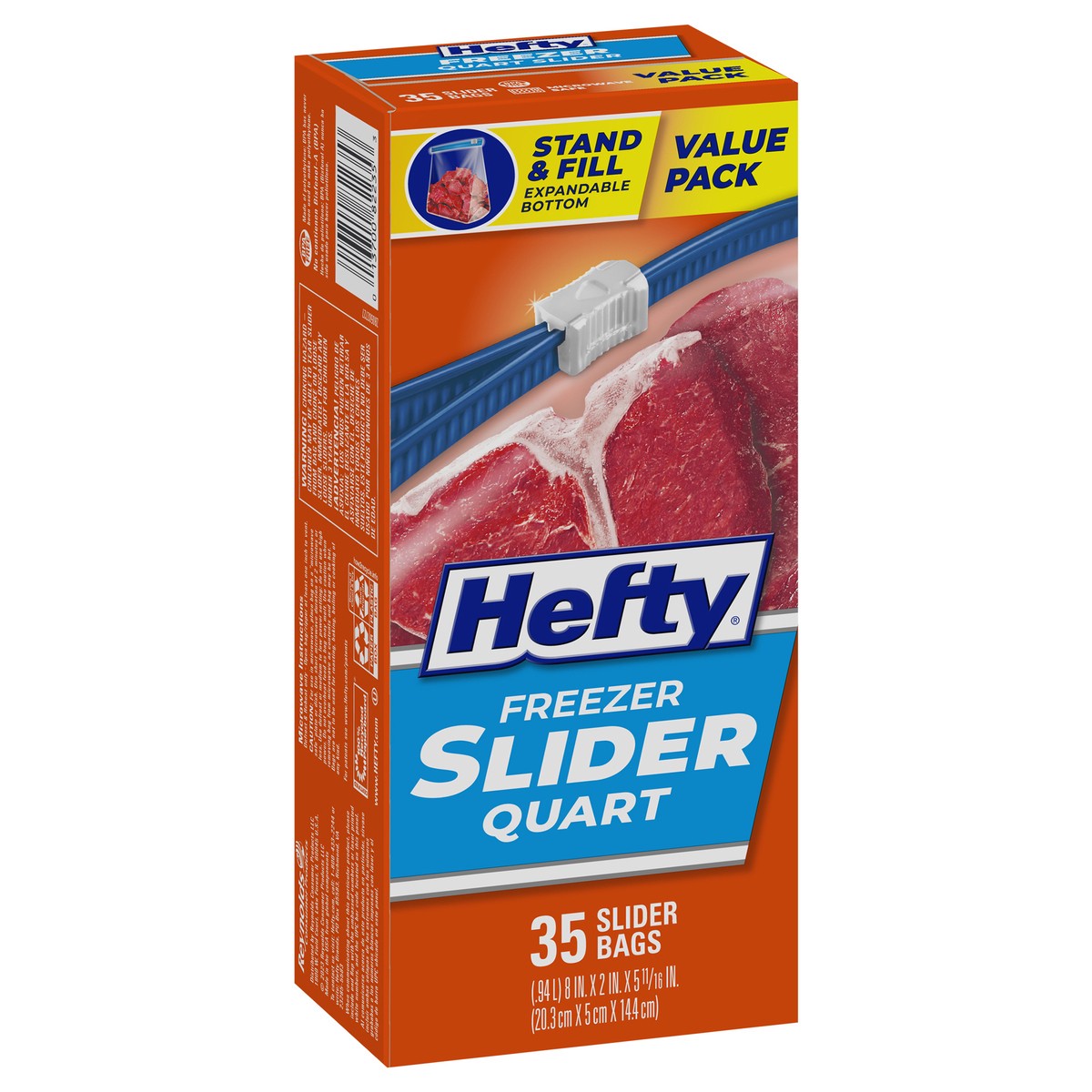 slide 4 of 9, Hefty Quart Freezer Slider Bag 35Ct, 35 ct