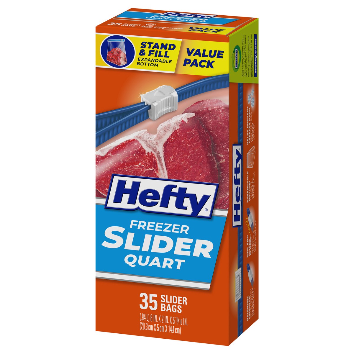 slide 2 of 9, Hefty Quart Freezer Slider Bag 35Ct, 35 ct