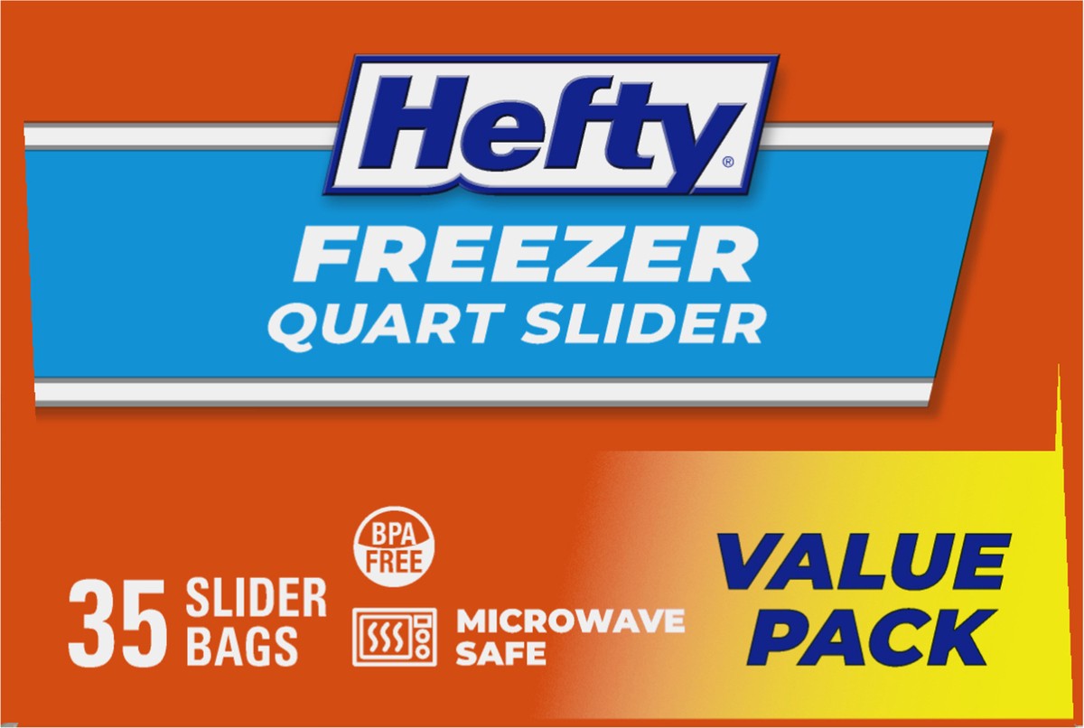 slide 5 of 9, Hefty Quart Freezer Slider Bag 35Ct, 35 ct