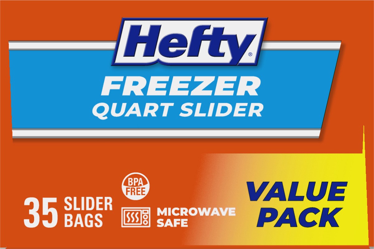 slide 9 of 9, Hefty Quart Freezer Slider Bag 35Ct, 35 ct