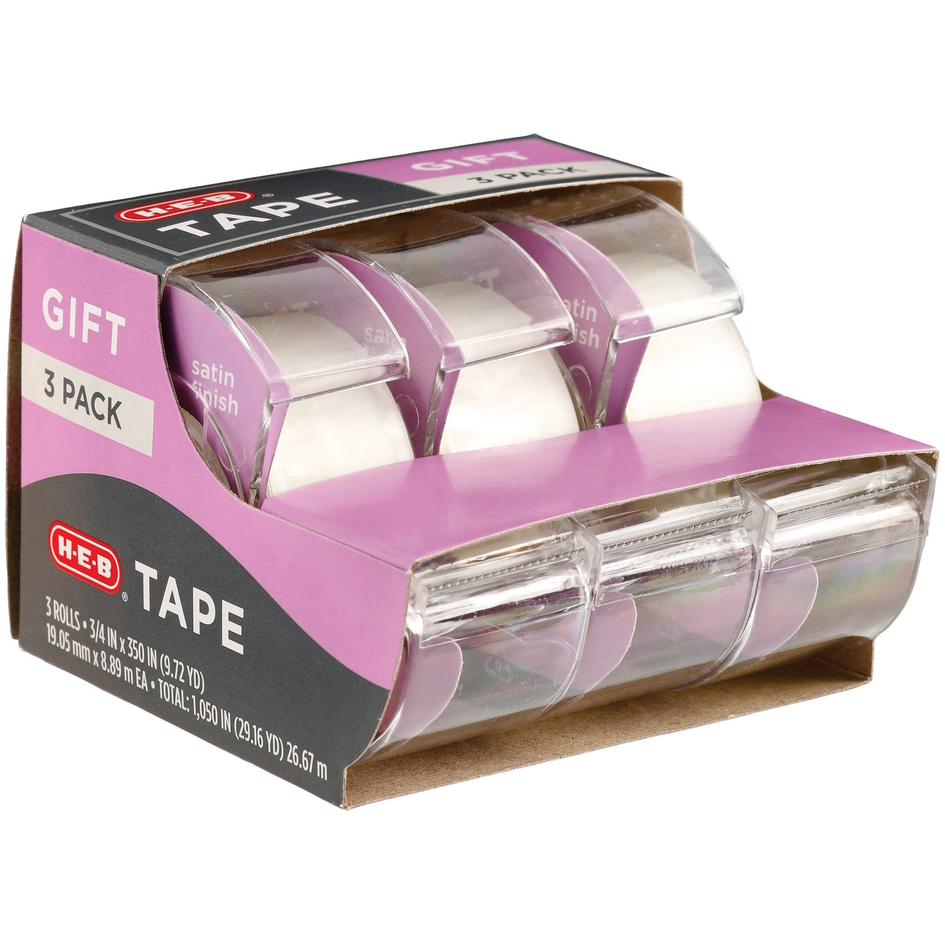 slide 1 of 1, H-E-B Gift Tape Set - Satin Finish, 3 ct