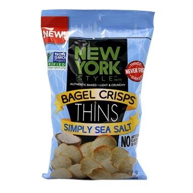 slide 1 of 1, New York Style Bagel Crisps Thins Simply Sea Salt, 6 oz