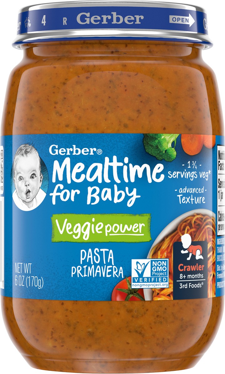 slide 4 of 9, Gerber 3rd Foods Pasta Primavera Baby Food 6 oz. Jar, 6 oz