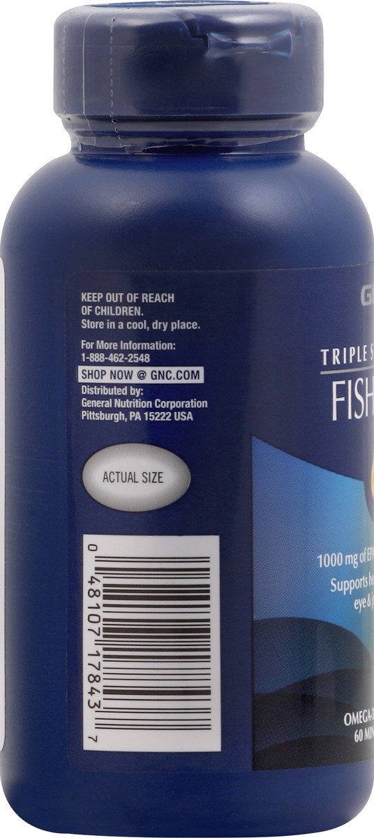 slide 5 of 6, GNC Triple Strength Fish Oil Mini, 60 ct