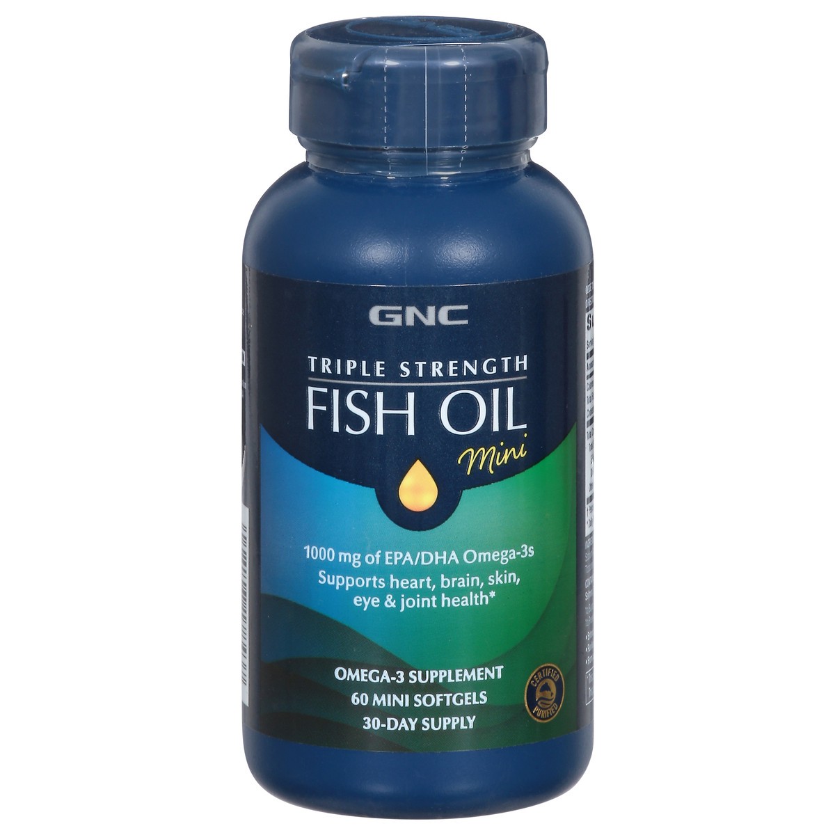 slide 1 of 6, GNC Triple Strength Fish Oil Mini, 60 ct