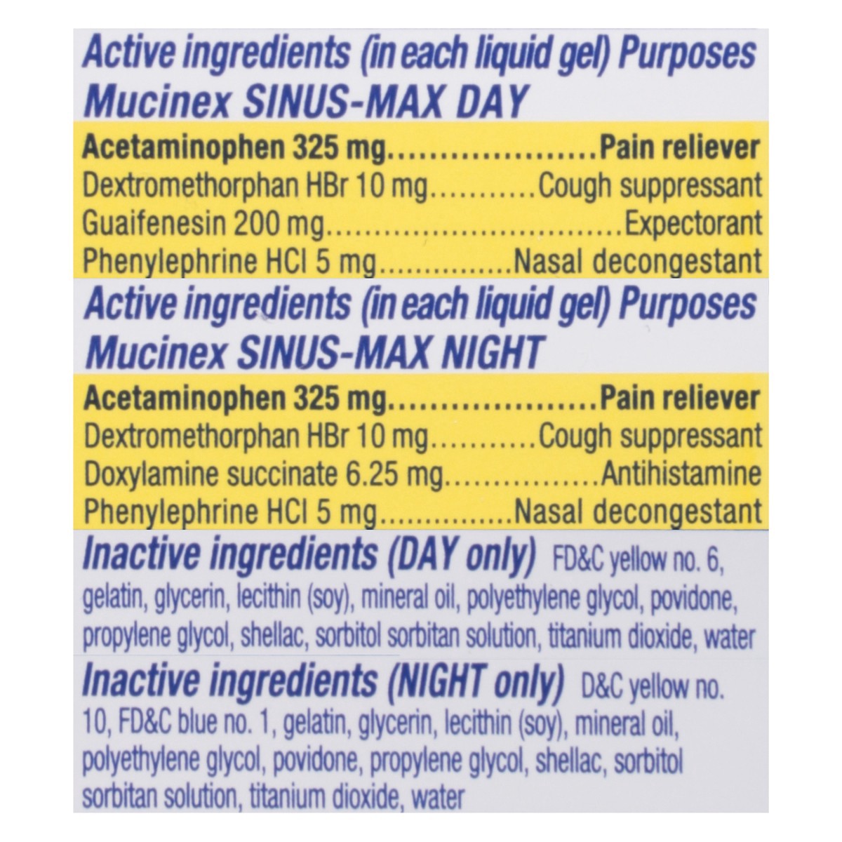 slide 7 of 12, Mucinex Sinus-Max Day/Night Liquid Gels, Maximum Strength, 24 ct