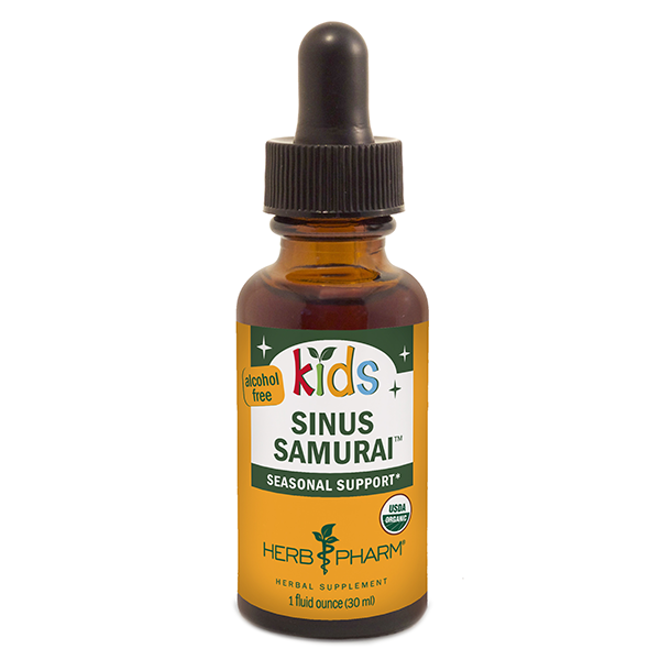 slide 1 of 1, Herb Pharm Kids Sinus Samurai Alcohol-Free Organic Herbal Supplement, 1 oz