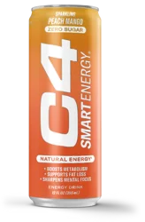C4 Sport Smart Energy Sparkling Peach Mango Energy Drink - 12 fl oz
