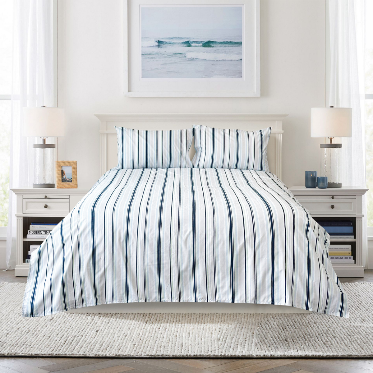 slide 2 of 4, Meijer Corporate Seasonal UB Sheets, Full, Classic Stripe, Full Size