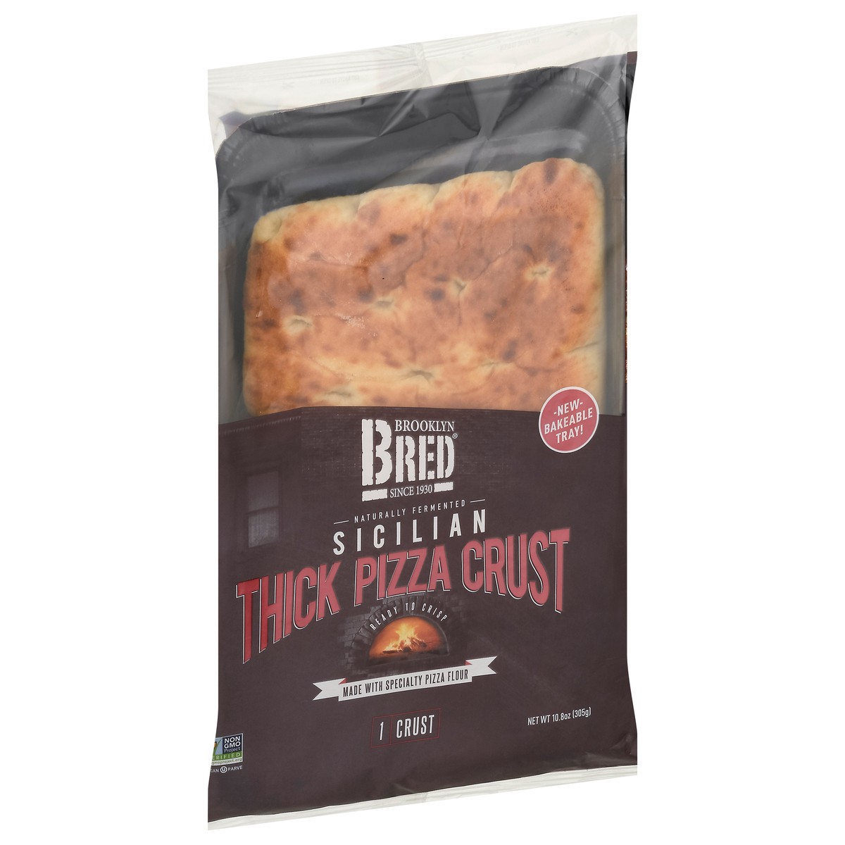 slide 5 of 9, Brooklyn Bread Brooklyn Bred Pizza Crust, Thick, Sicilian, 1 ct
