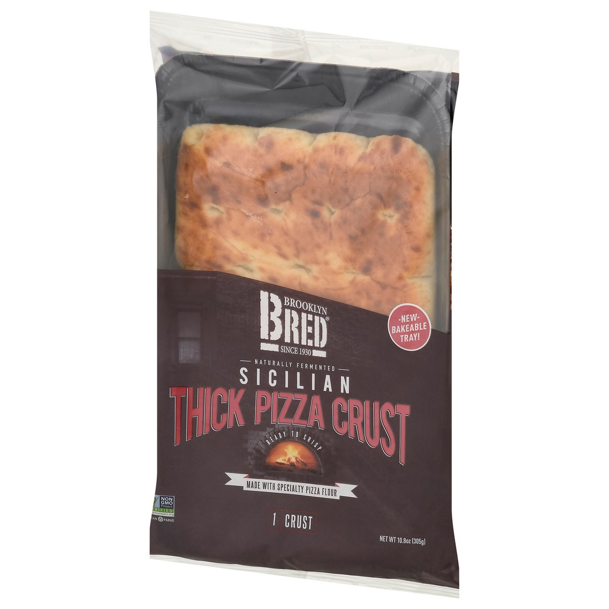 slide 3 of 9, Brooklyn Bread Brooklyn Bred Pizza Crust, Thick, Sicilian, 1 ct