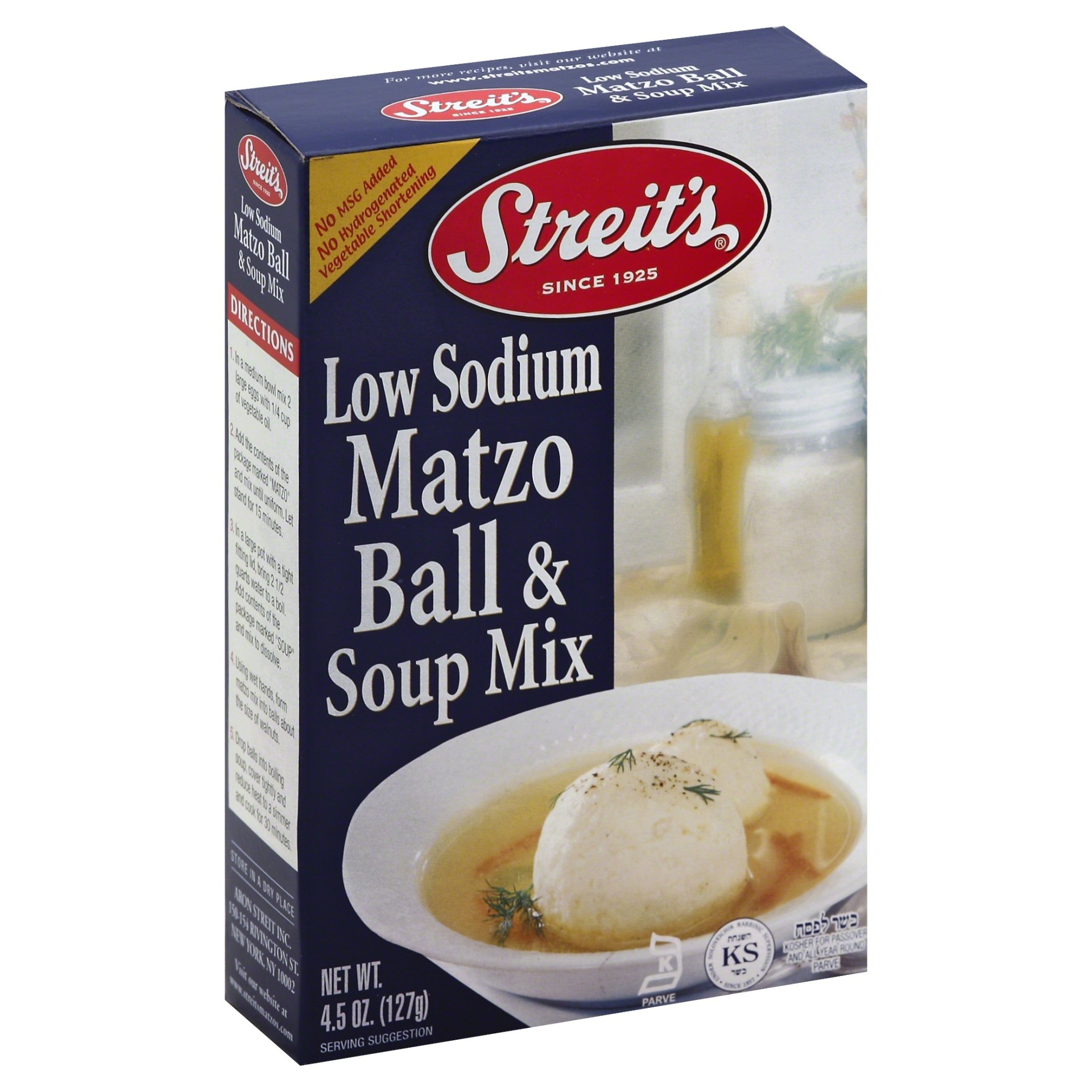 slide 1 of 1, Streit's Matzo Ball & Soup Mix Low Sodium, 4.5 oz