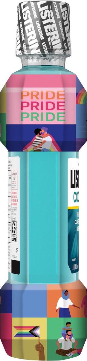 slide 4 of 5, Listerine Cool Mint Antiseptic Mouthwash to Kill 99% of Germs that Cause Bad Breath, Plaque and Gingivitis, Cool Mint Flavor, Special Care with Pride Packaging, 1 L, 1 liter