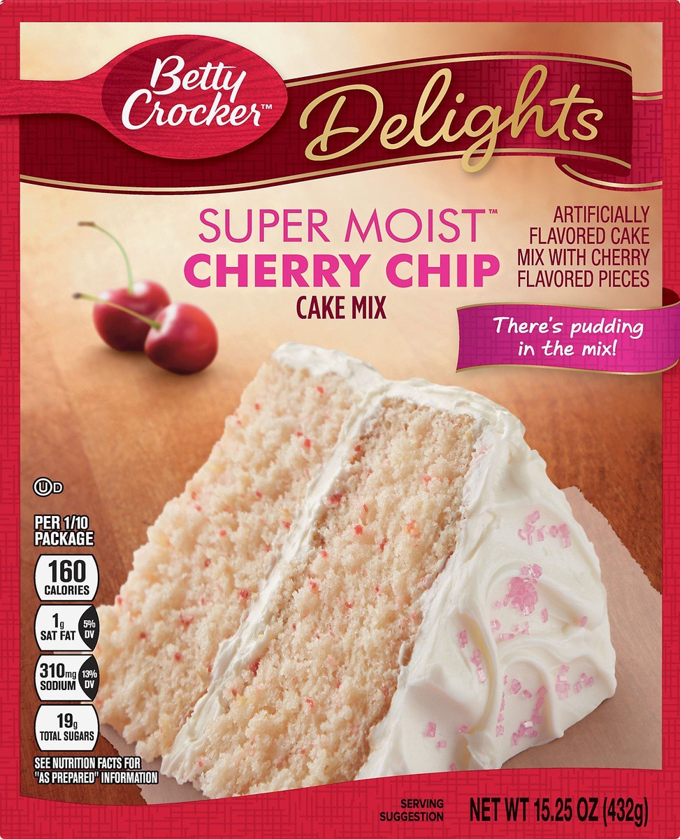 slide 7 of 10, Betty Crocker Delights Cake Mix Super Moist Cherry Chip - 15.25 Oz, 15.25 oz