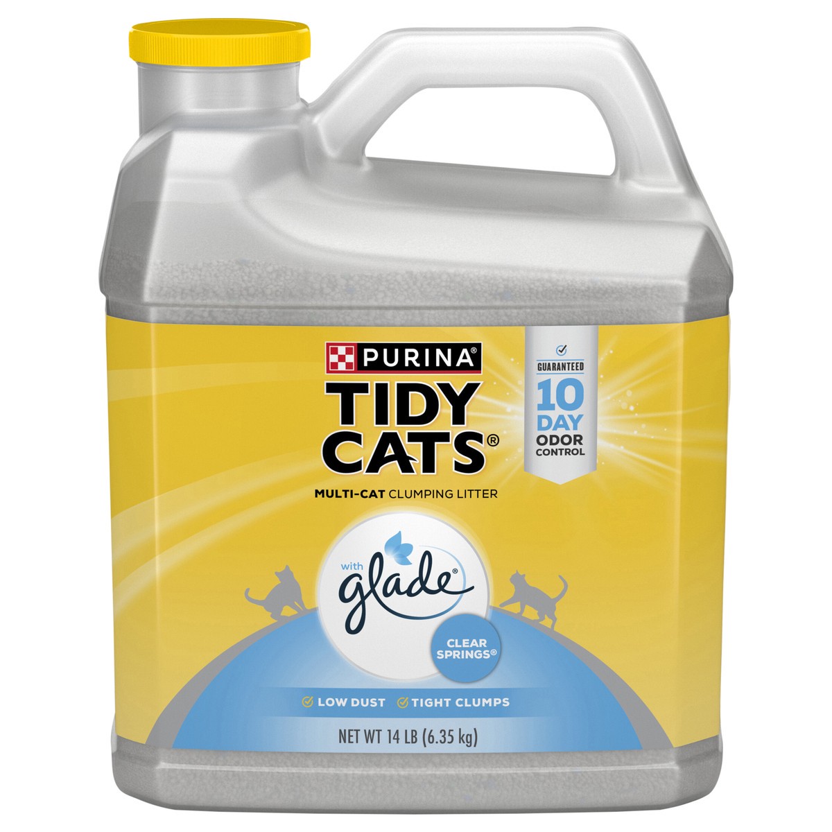 slide 1 of 4, Tidy Cats Purina Tidy Cats Clumping Cat Litter, Glade Clear Springs Multi Cat Litter - 14 lb. Jug, 14 lb
