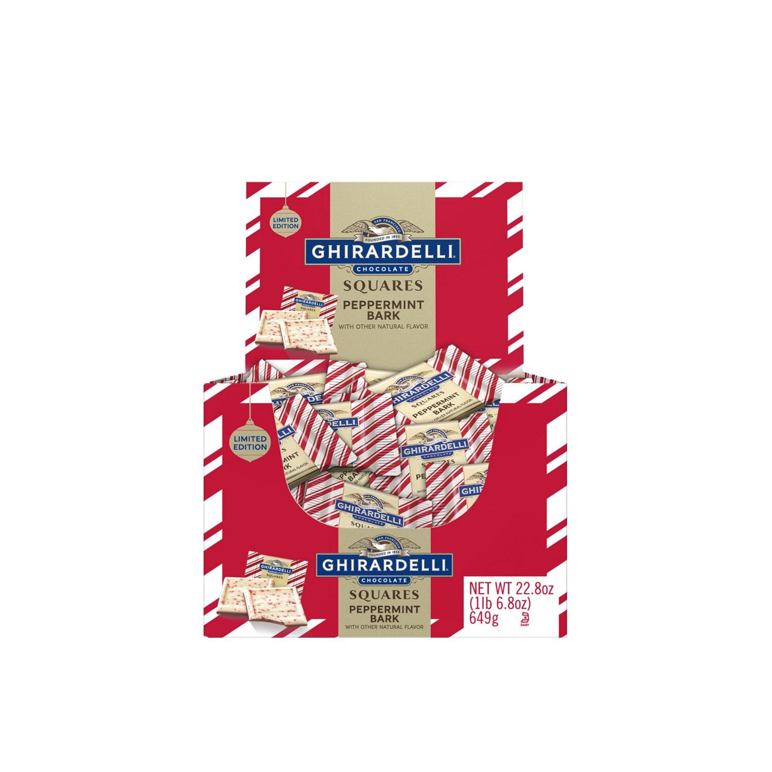 slide 1 of 1, Ghirardelli Ghir Peppermint Bark Squares -.,