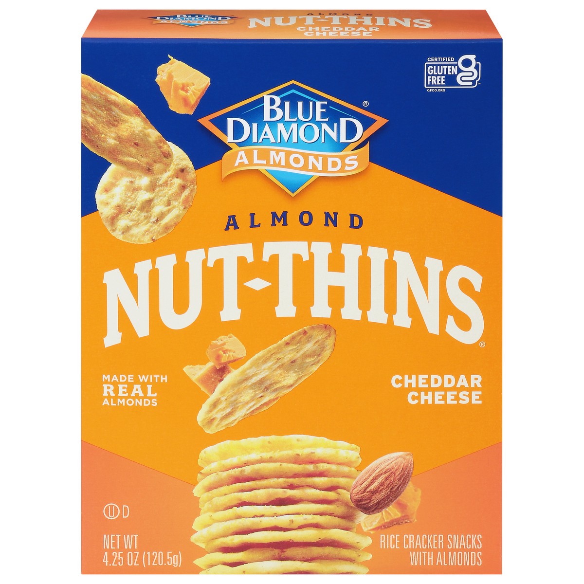 slide 1 of 2, Blue Diamond Nut Thins Crackers, Cheddar Cheese, 4.25oz Box, 4.25 oz