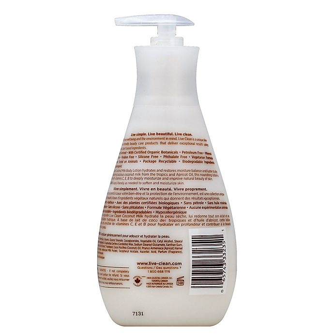 slide 2 of 2, Live Clean Coconut Milk Moisturizing Body Lotion, 17 fl oz