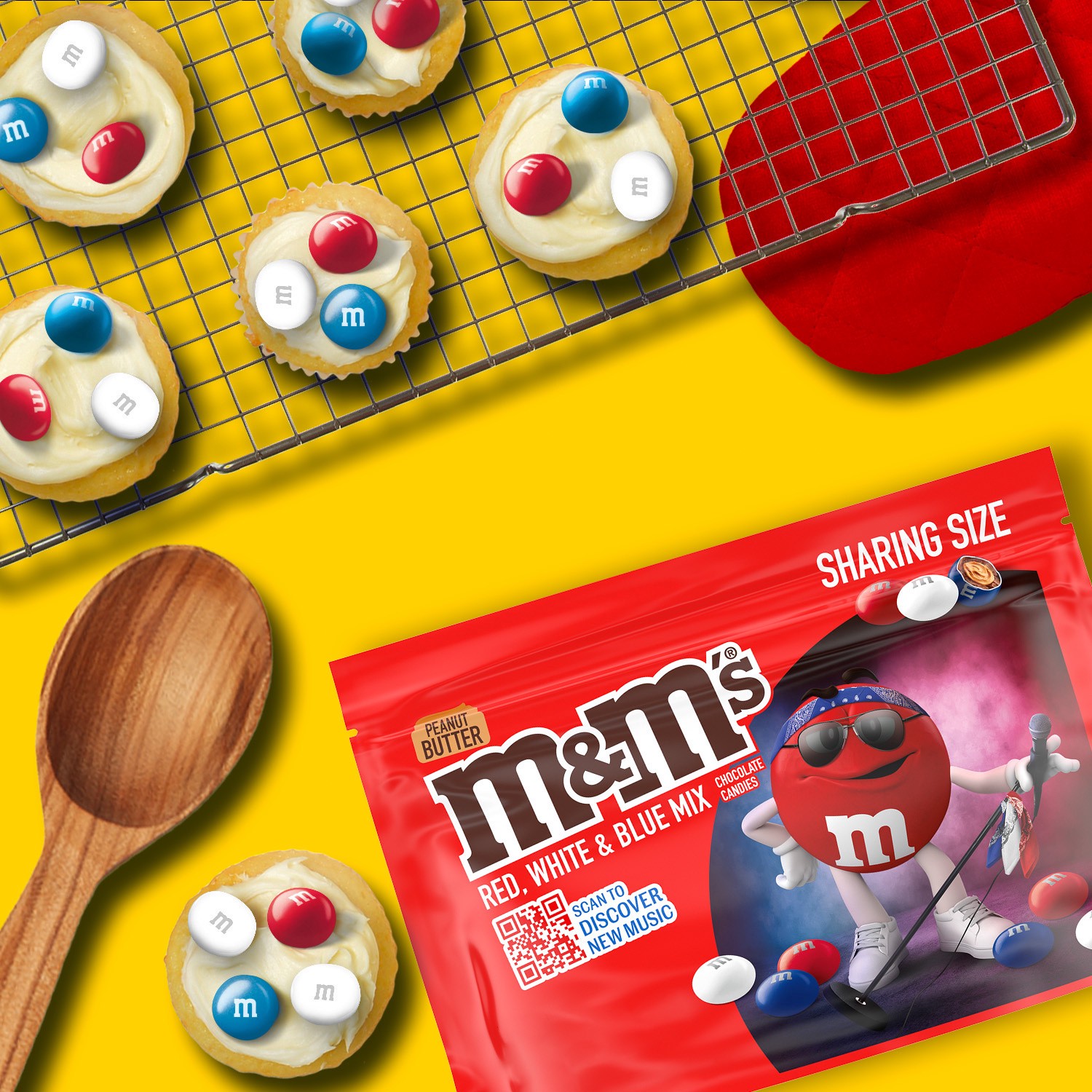 slide 8 of 8, M&M's Peanut Butter Milk Chocolate Red, White & Blue Patriotic Summer Candy, Sharing Size, 9 oz Bag, 9 oz