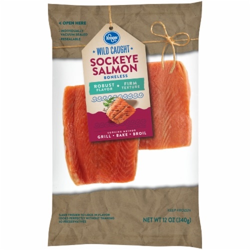 slide 1 of 1, Kroger Wild Caught Boneless Sockeye Salmon, 12 oz