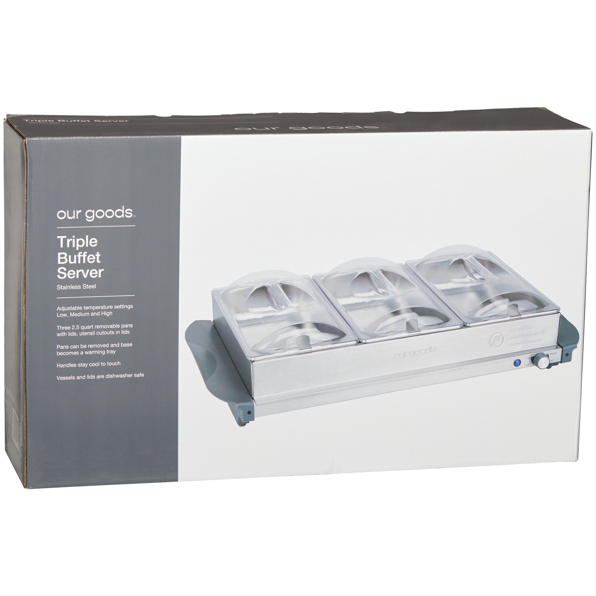 slide 1 of 1, our goods Triple Buffet Server, 1 ct