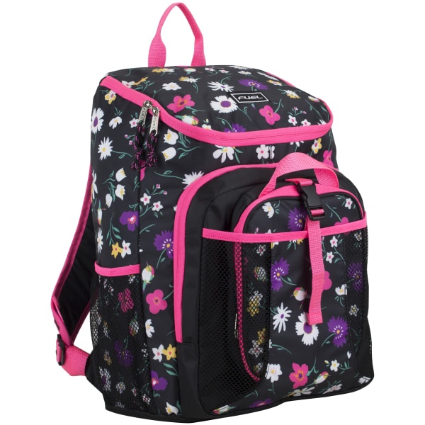 slide 2 of 3, Fuel Deluxe Top-Loading Backpack And Lunch Bag Set, Floral Bird, 1 ct