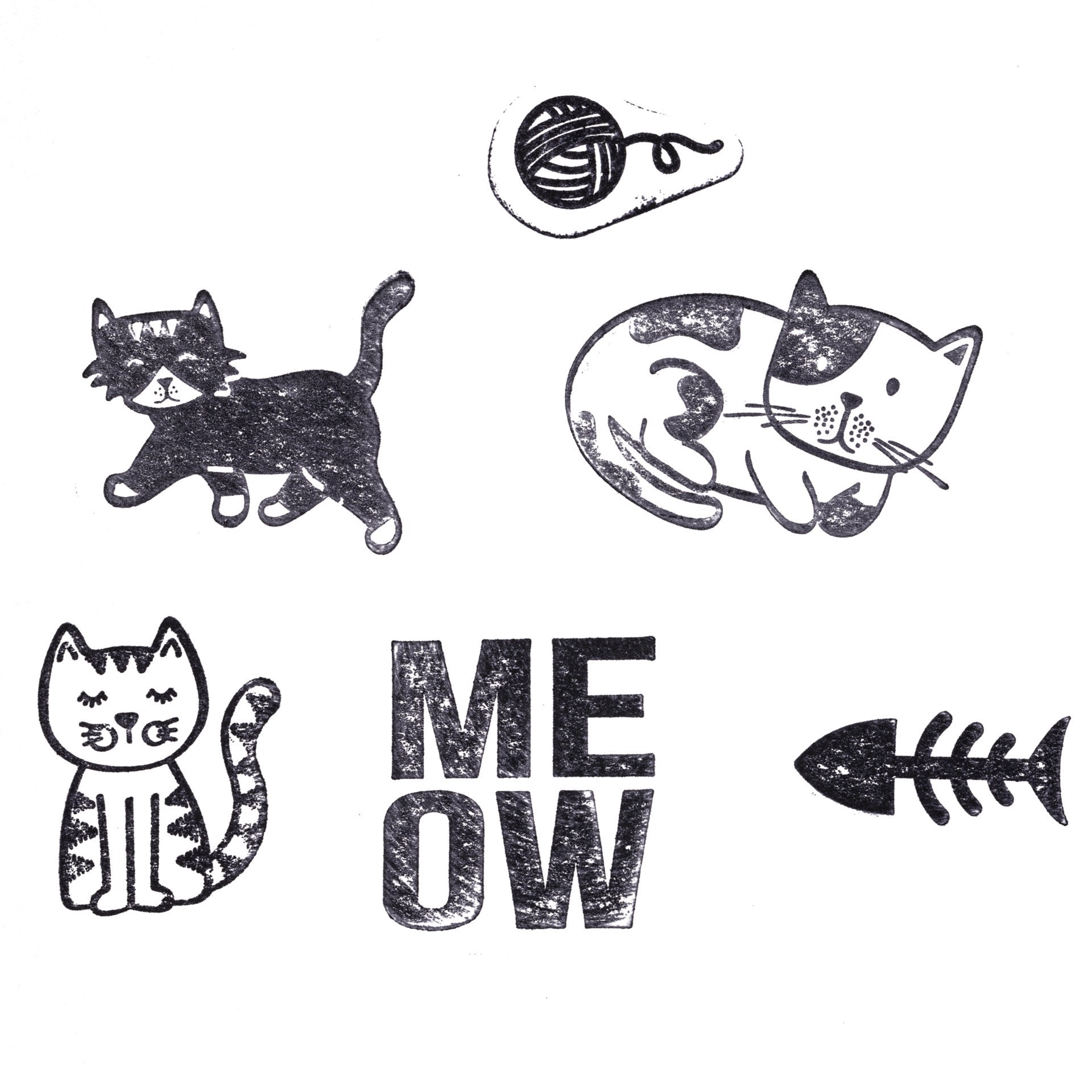 slide 2 of 5, Cats Wood Stamp Set By Recollections, 3.25 in x 4.75 in