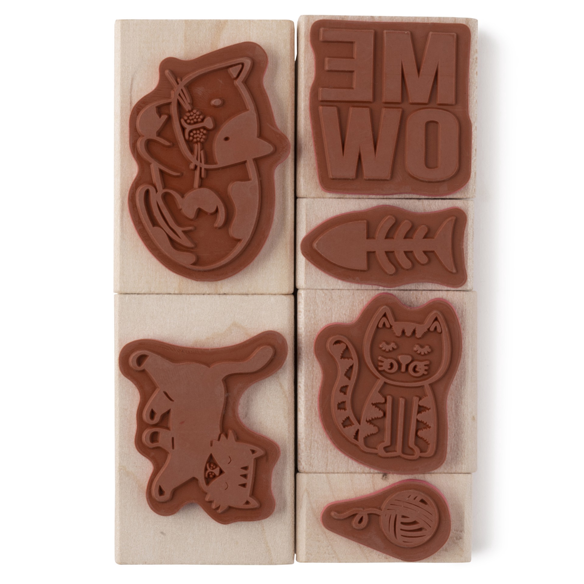 slide 4 of 5, Cats Wood Stamp Set By Recollections, 3.25 in x 4.75 in