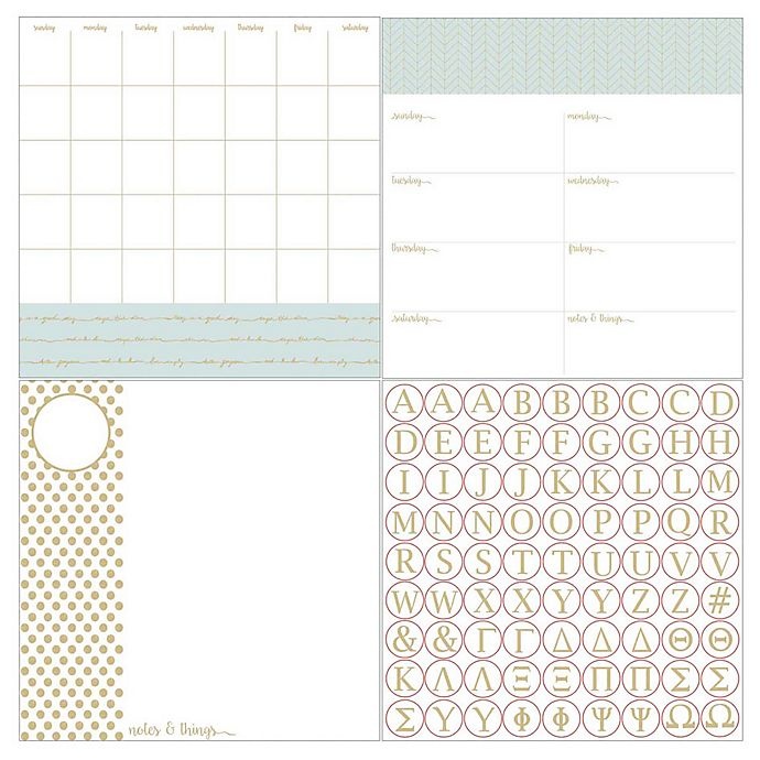 slide 1 of 2, WallPops! Dry-Erase Glamour Monogram Calendar/Planner/Notes Board Set, 3 ct