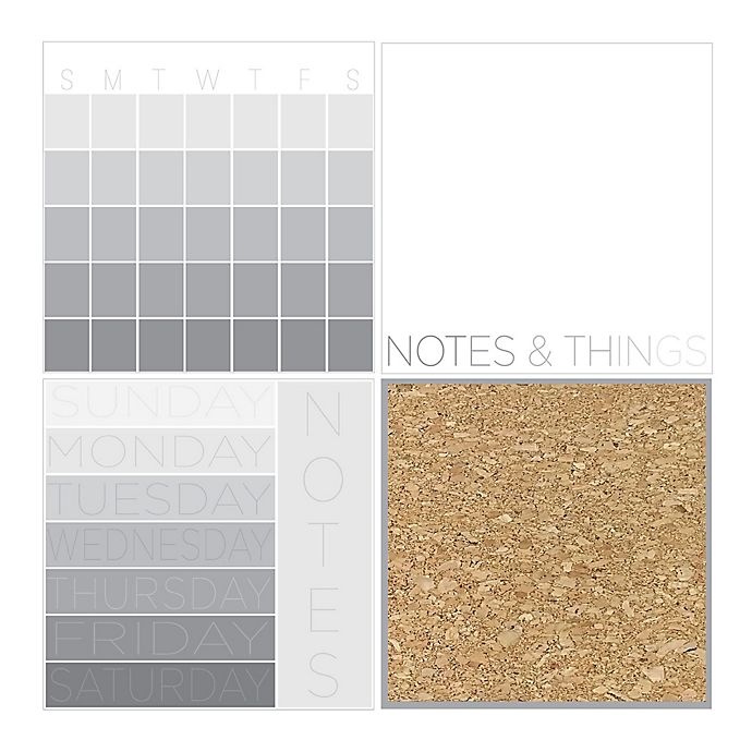 slide 1 of 1, WallPops 4-Piece Mondrian Organization Kit - Grey, 4 ct