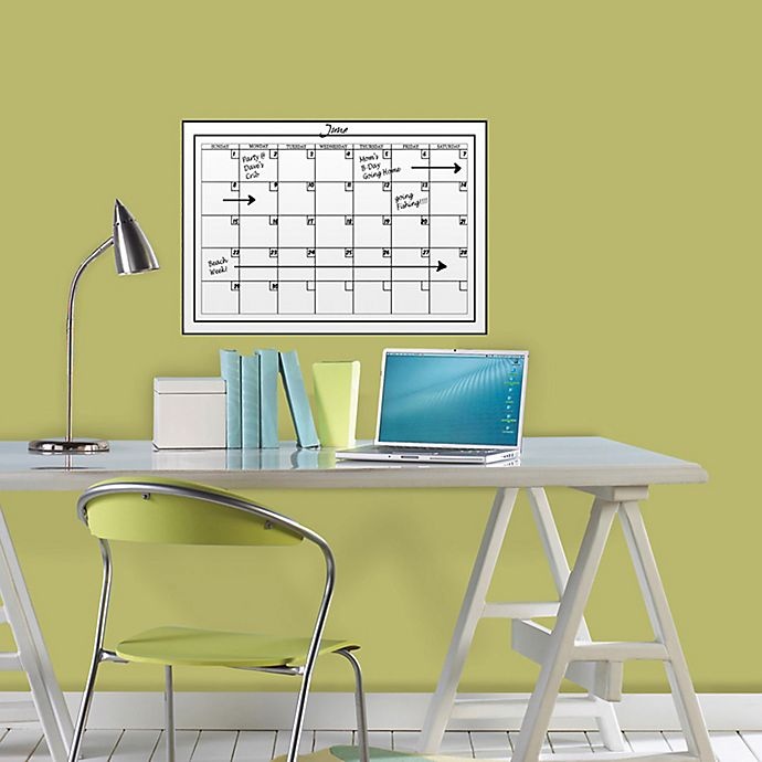 slide 2 of 2, WallPops! Dry-Erase Monthly Calendar - White with Dry-Erase Marker, 1 ct