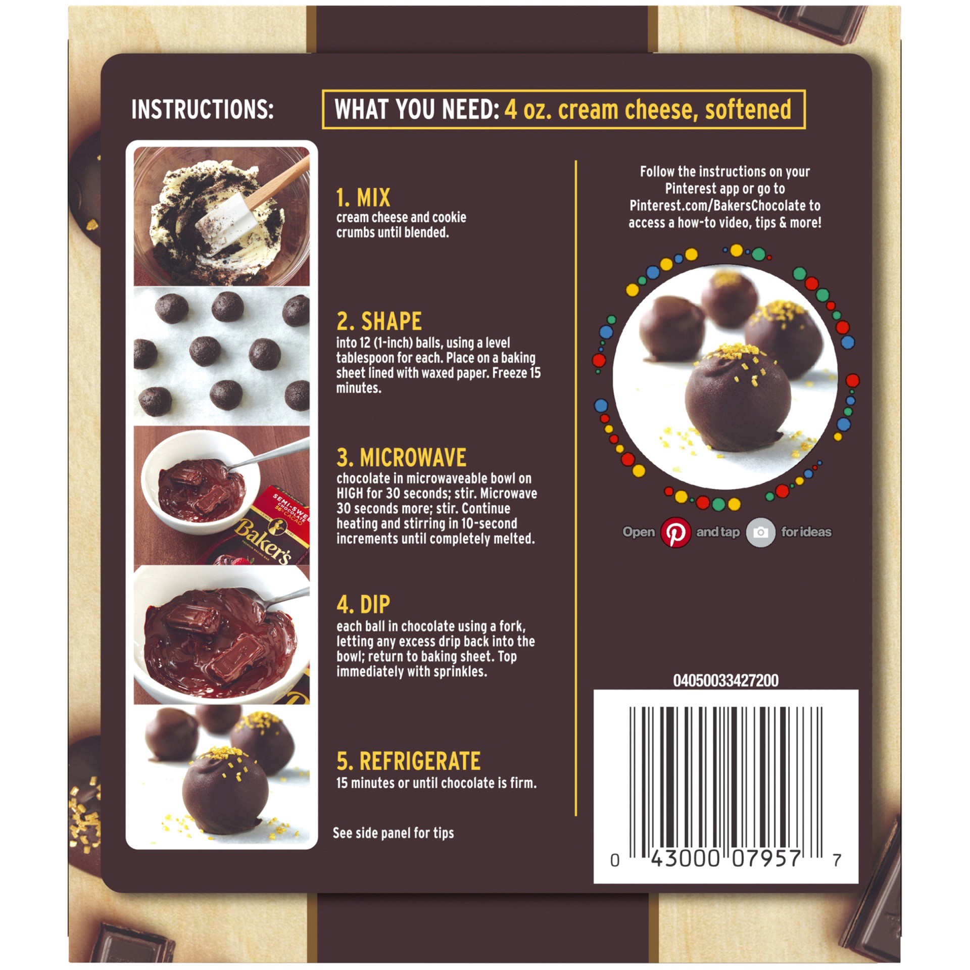 slide 10 of 11, Baker's Chocolate Truffle No Bake Cookie Balls Dessert Kit, 8.6 oz Box, 8.6 oz