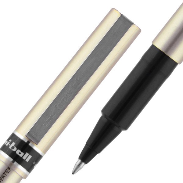 slide 4 of 8, uni-ball Deluxe Rollerball Pens, Fine Point, Graphite Barrel, Black Ink, Pack Of 3, 3 ct