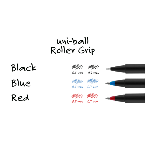 slide 6 of 8, uni-ball Deluxe Rollerball Pens, Fine Point, Graphite Barrel, Black Ink, Pack Of 3, 3 ct