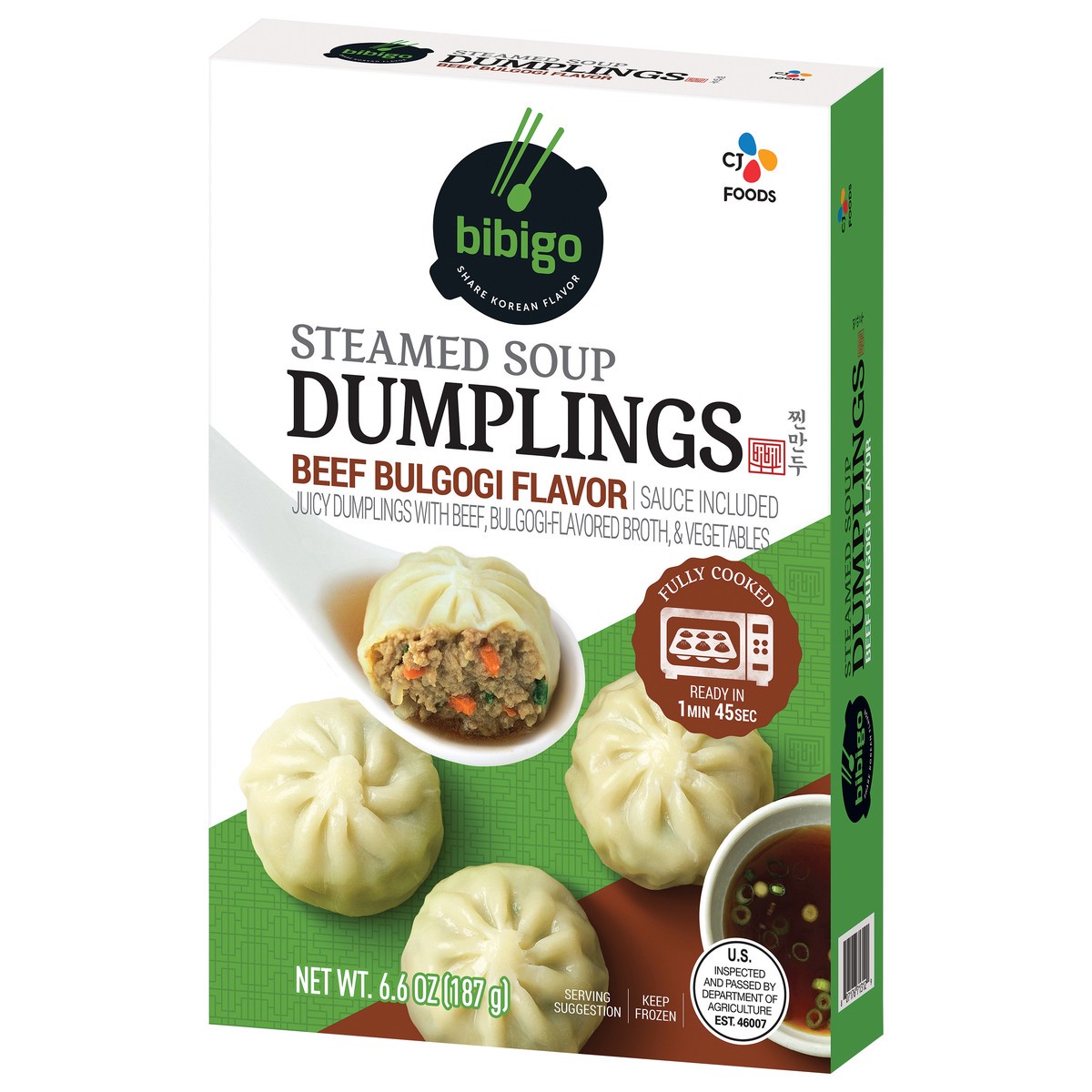 slide 2 of 9, Bibigo Steamed Soup Beef Bulgogi Flavor Dumplings 6.6 oz, 6.6 oz