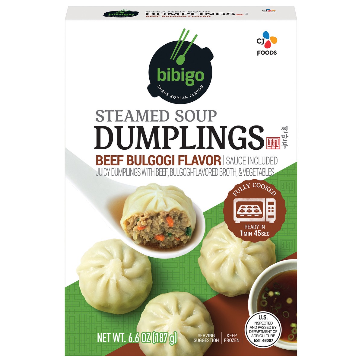 slide 1 of 9, Bibigo Steamed Soup Beef Bulgogi Flavor Dumplings 6.6 oz, 6.6 oz