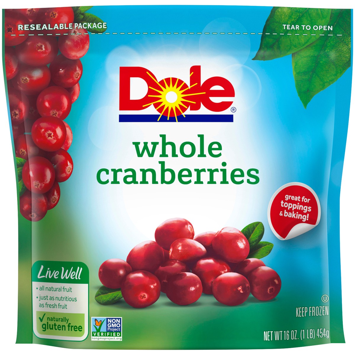 slide 1 of 8, Dole Whole Cranberries 16 oz. Bag, 16 oz