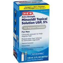 H-E-B 5% Minoxidil Hair Regrowth Treatment for Men - 1 Month Supply