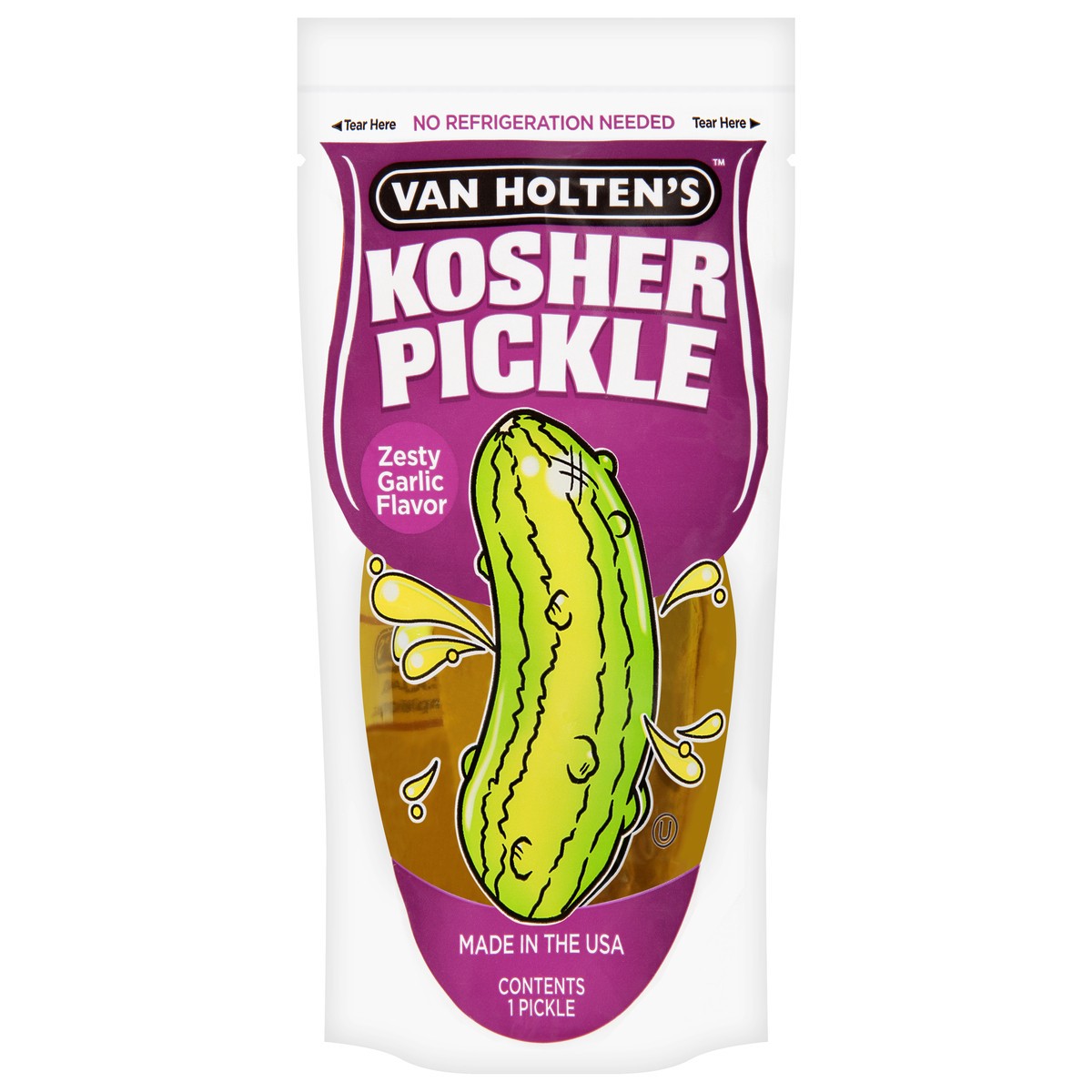 slide 12 of 13, Van Holten's Garlic Flavored Pickle-in-a-Pouch 1 ea, 1 ct